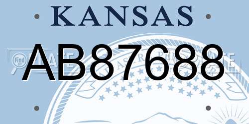 AB87688 Kansas License Plate