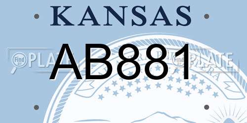 AB881 Kansas License Plate