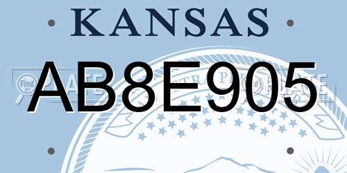 AB8E905 Kansas License Plate