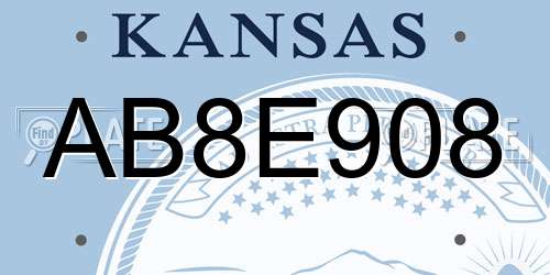 AB8E908 Kansas License Plate