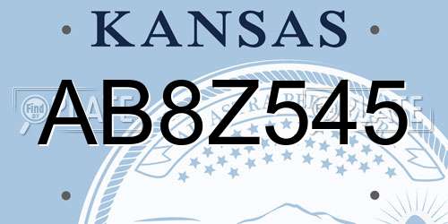 AB8Z545 Kansas License Plate