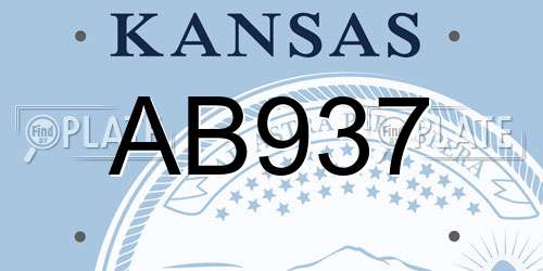 AB937 Kansas License Plate