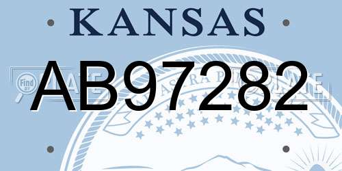 AB97282 Kansas License Plate