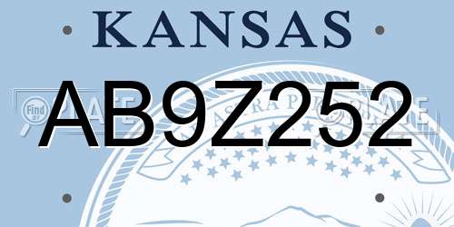 AB9Z252 Kansas License Plate