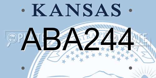 ABA244 Kansas License Plate