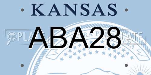ABA28 Kansas License Plate