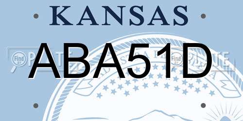 ABA51D Kansas License Plate