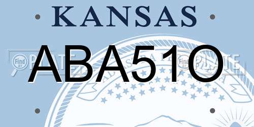 ABA51O Kansas License Plate