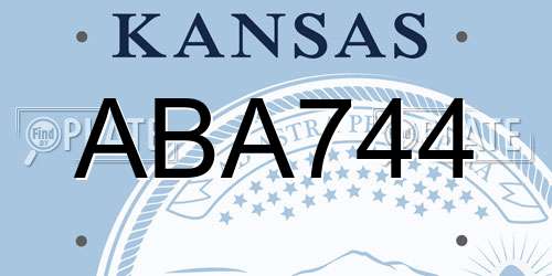 ABA744 Kansas License Plate