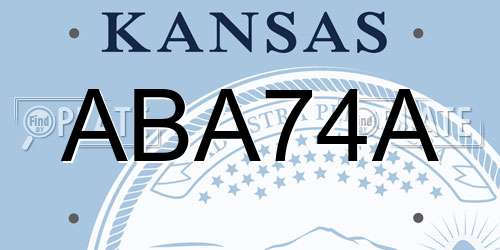 ABA74A Kansas License Plate