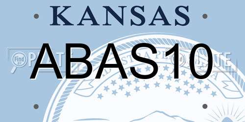 ABAS10 Kansas License Plate