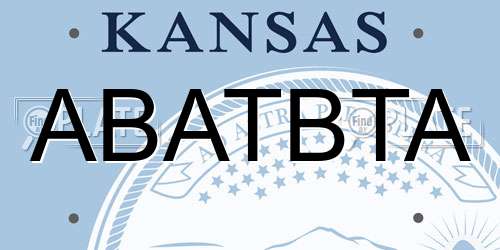 ABATBTA Kansas License Plate