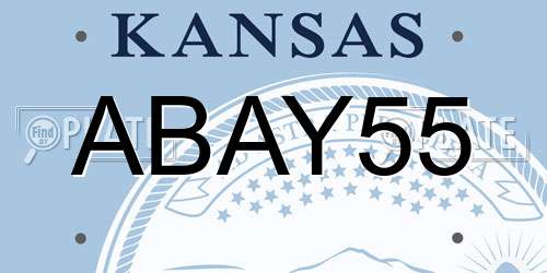 ABAY55 Kansas License Plate