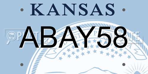 ABAY58 Kansas License Plate