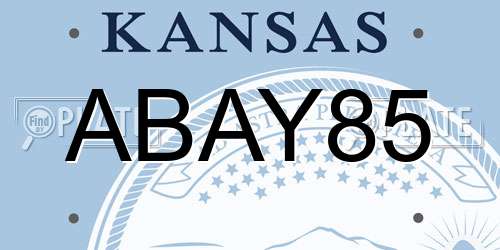 ABAY85 Kansas License Plate