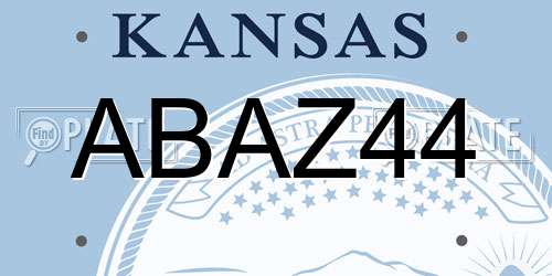 ABAZ44 Kansas License Plate