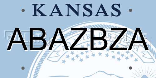 ABAZBZA Kansas License Plate