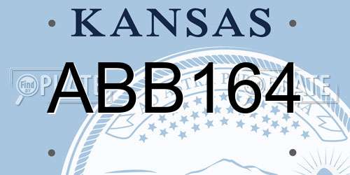 ABB164 Kansas License Plate