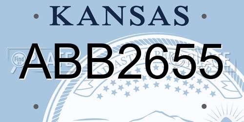 ABB2655 Kansas License Plate