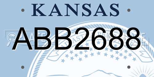 ABB2688 Kansas License Plate