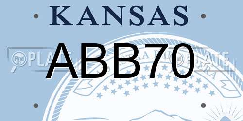 ABB70 Kansas License Plate