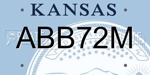 ABB72M Kansas License Plate