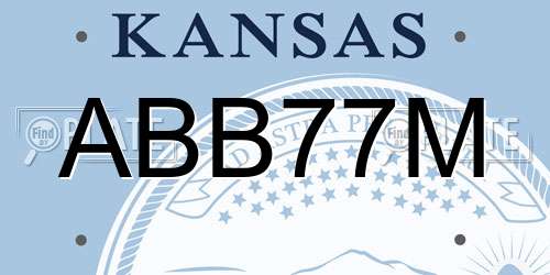 ABB77M Kansas License Plate