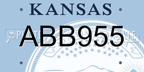 ABB955 Kansas License Plate