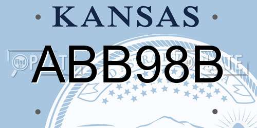 ABB98B Kansas License Plate