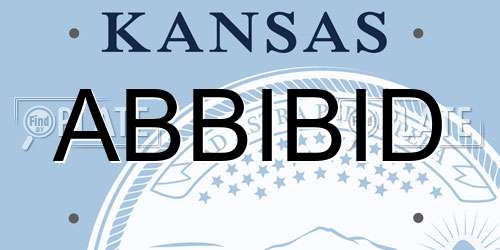 ABBIBID Kansas License Plate