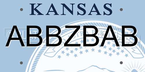 ABBZBAB Kansas License Plate