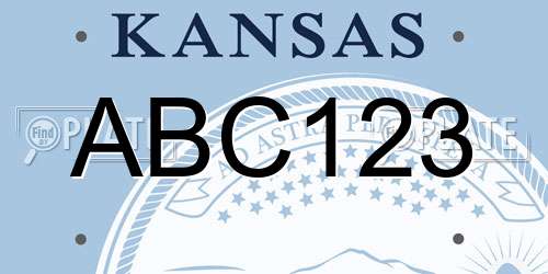 ABC123 Kansas License Plate