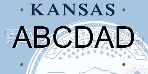 ABCDAD Kansas License Plate