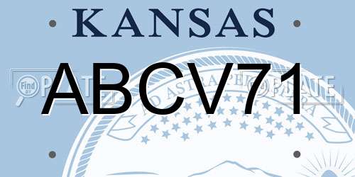 ABCV71 Kansas License Plate