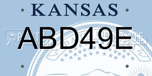 ABD49E Kansas License Plate