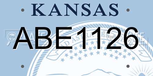 ABE1126 Kansas License Plate