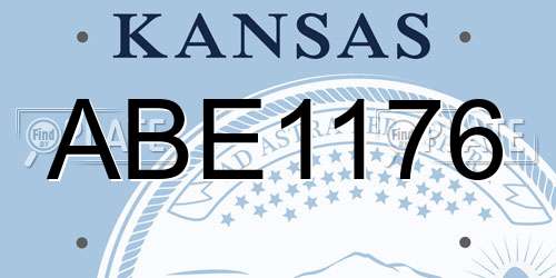 ABE1176 Kansas License Plate
