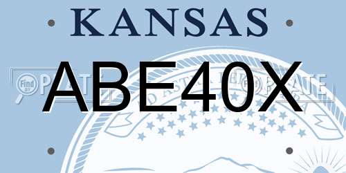 ABE40X Kansas License Plate
