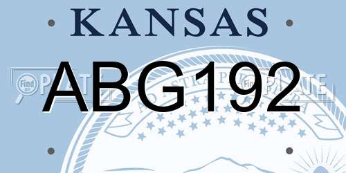 ABG192 Kansas License Plate