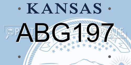 ABG197 Kansas License Plate