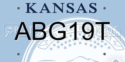 ABG19T Kansas License Plate