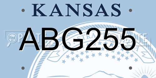 ABG255 Kansas License Plate