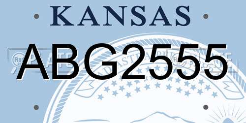 ABG2555 Kansas License Plate