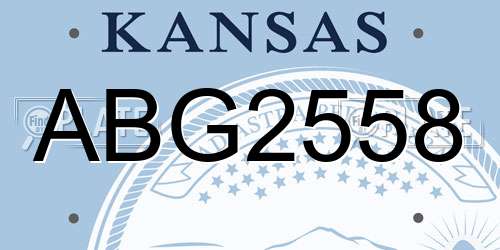 ABG2558 Kansas License Plate