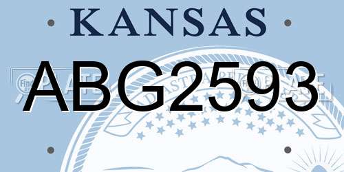 ABG2593 Kansas License Plate