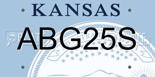 ABG25S Kansas License Plate
