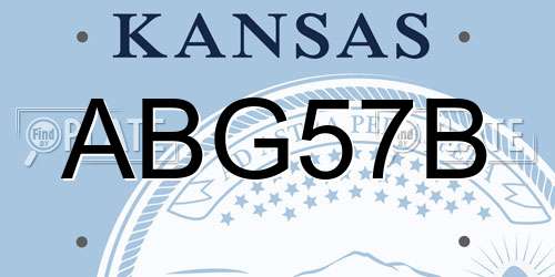 ABG57B Kansas License Plate