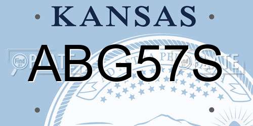 ABG57S Kansas License Plate