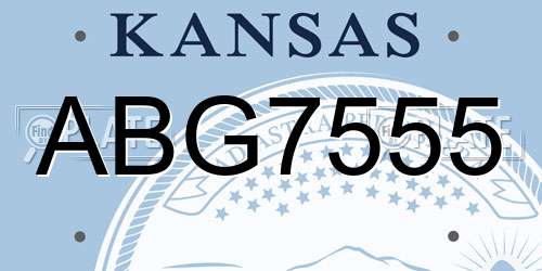 ABG7555 Kansas License Plate