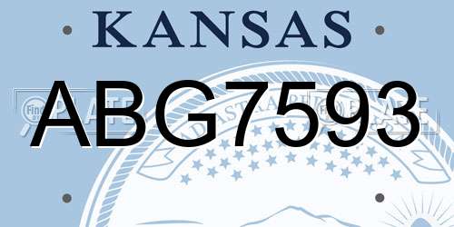 ABG7593 Kansas License Plate